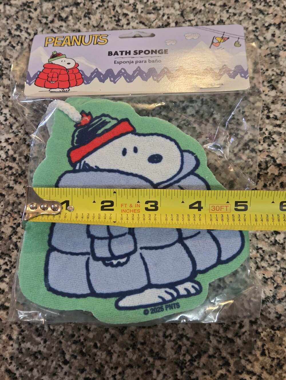 Peanuts Snoopy Green, Light Blue & Red Bath Sponge with Rope - Picture 6 of 6